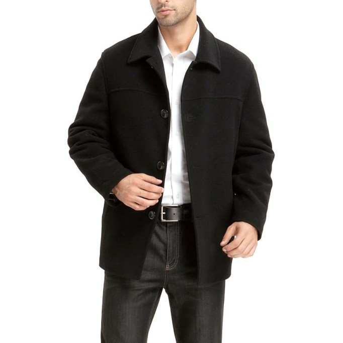 Men Matthew Wool Blend Single Breasted Walking Car Coat (Also available in Big and Tall)