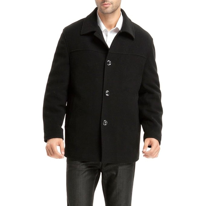 Men Matthew Wool Blend Single Breasted Walking Car Coat (Also available in Big and Tall)