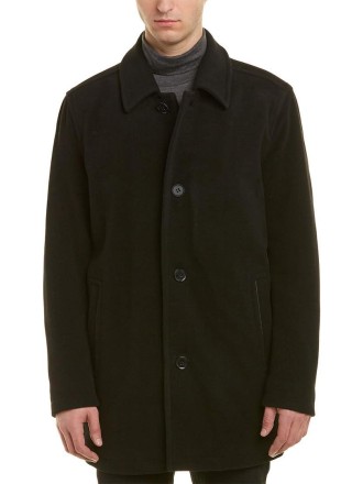 Mens Button Up Wool Plush Car Coat