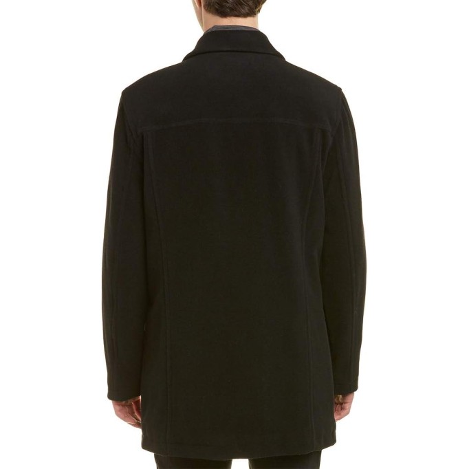 Mens Button Up Wool Plush Car Coat