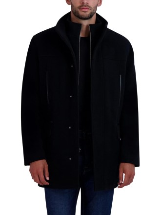 Mens Full Zip Wool Plush Car Coat