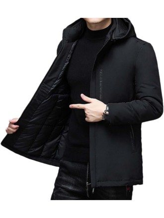Hooded Windbreaker Parkas Winter Zipper Male Casual Cotton Padded Coat Outwear Thick Youth Oversized Jacket