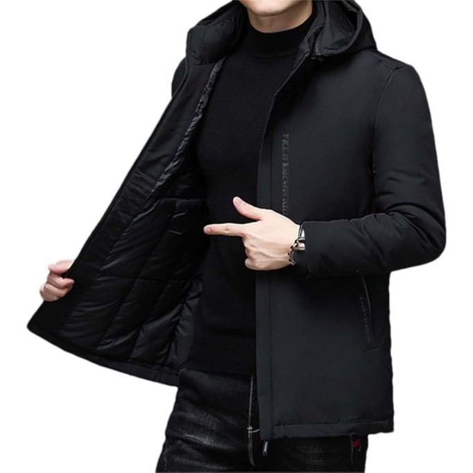 Hooded Windbreaker Parkas Winter Zipper Male Casual Cotton Padded Coat Outwear Thick Youth Oversized Jacket