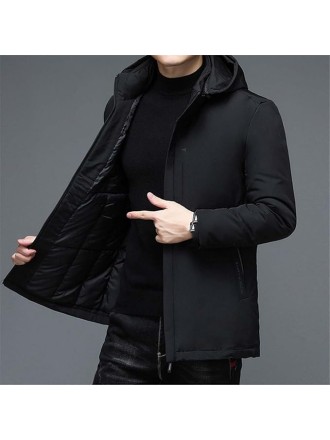 Hooded Windbreaker Parkas Winter Zipper Male Casual Cotton Padded Coat Outwear Thick Youth Oversized Jacket