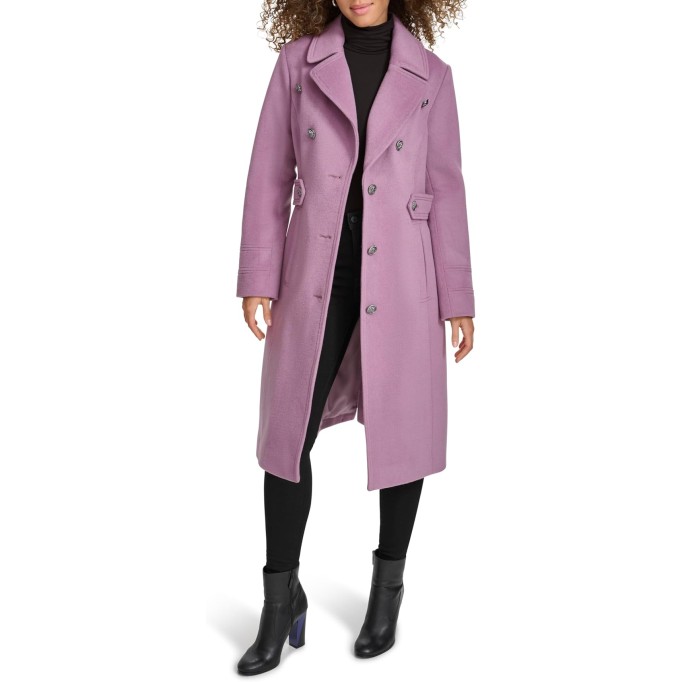 Womens Military Wool Blend Overcoat