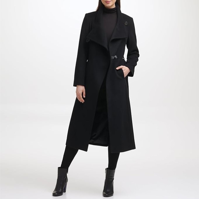 Womens Tweed Wool-blend Coat