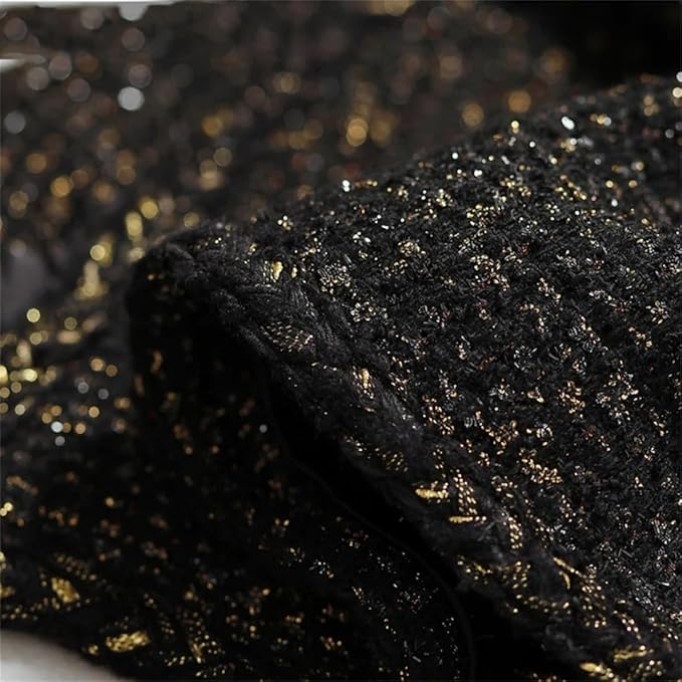 Women Black Tweed Jacket Spring/Autumn Jacket Business Ladies One Piece Classic Coat