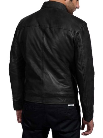 Mens Leather Jacket - Real Lambskin Classic Vintage Style Leather Jackets For Men Brown Leather Jacket for Mens