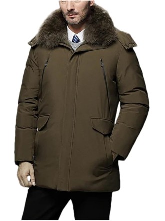 Men's Winter Warm Jacket Thick Casual Hooded Down Windbreaker Coat Oversized Black Parkas