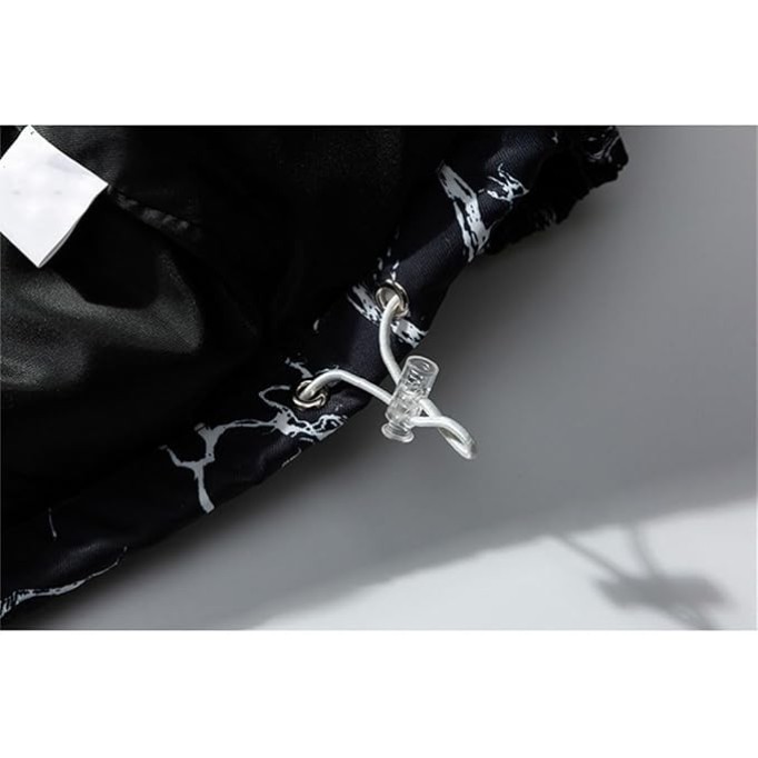 Men Print Down Jacket Coat Stand Collar Couple Oversized Zipper Warm Hip Hop Casual Jackets