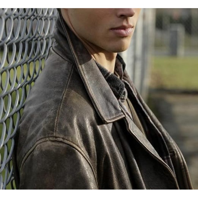 Men's 3/4 Mid Length Genuine Leather Trench Coat - Dean Winchester Vintage Leather Blazer Jacket Car Coat