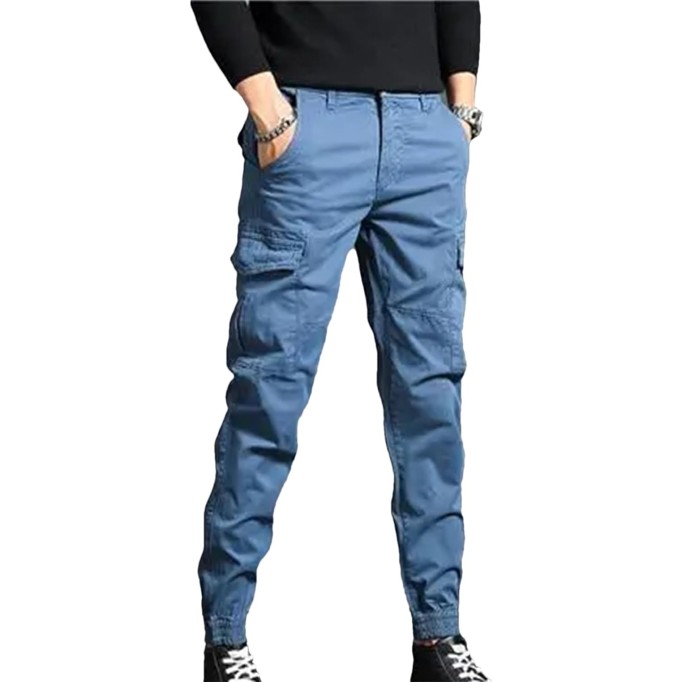 Men's Outdoor Sports Workwear Jeans Wear-Resistant Harem-Style Jeans Slim Multi-Pocket Fashion Casual Pants