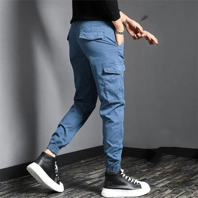 Men's Outdoor Sports Workwear Jeans Wear-Resistant Harem-Style Jeans Slim Multi-Pocket Fashion Casual Pants