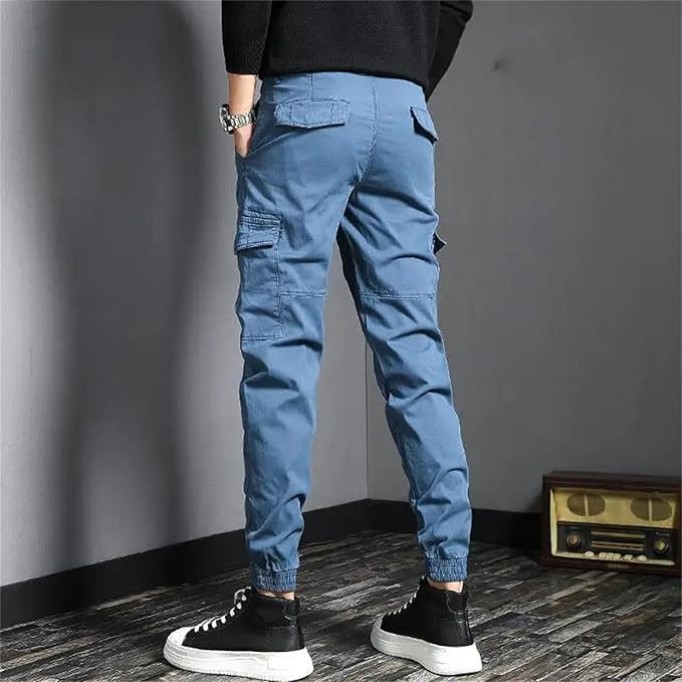 Men's Outdoor Sports Workwear Jeans Wear-Resistant Harem-Style Jeans Slim Multi-Pocket Fashion Casual Pants