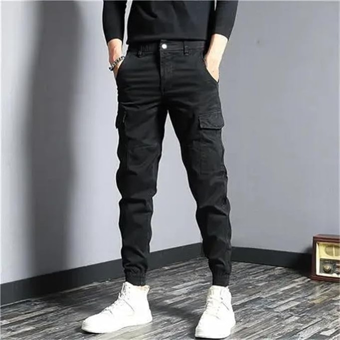 Men's Outdoor Sports Workwear Jeans Wear-Resistant Harem-Style Jeans Slim Multi-Pocket Fashion Casual Pants