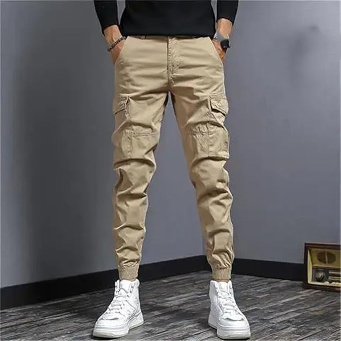 Men's Outdoor Sports Workwear Jeans Wear-Resistant Harem-Style Jeans Slim Multi-Pocket Fashion Casual Pants