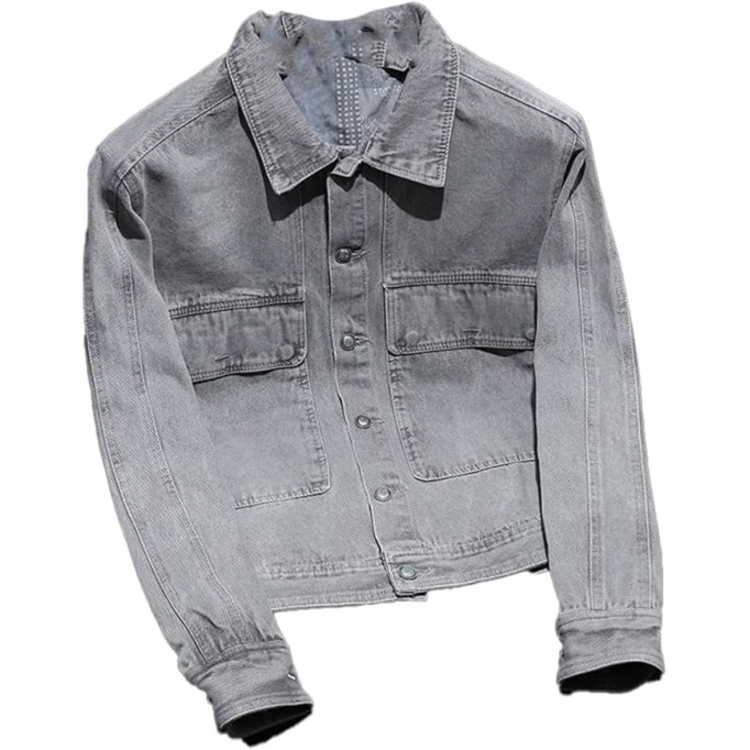 Korean Retro Short Denim Jacket Men's Spring Autumn Casual Coat
