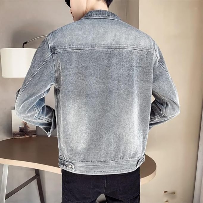 Korean Retro Short Denim Jacket Men's Spring Autumn Casual Coat