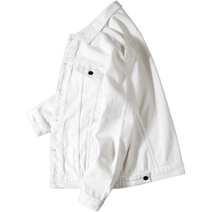 Slim Fit Black Denim Jacket Men's Casual Workwear Coat