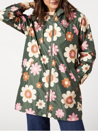 floral raincoat jacket