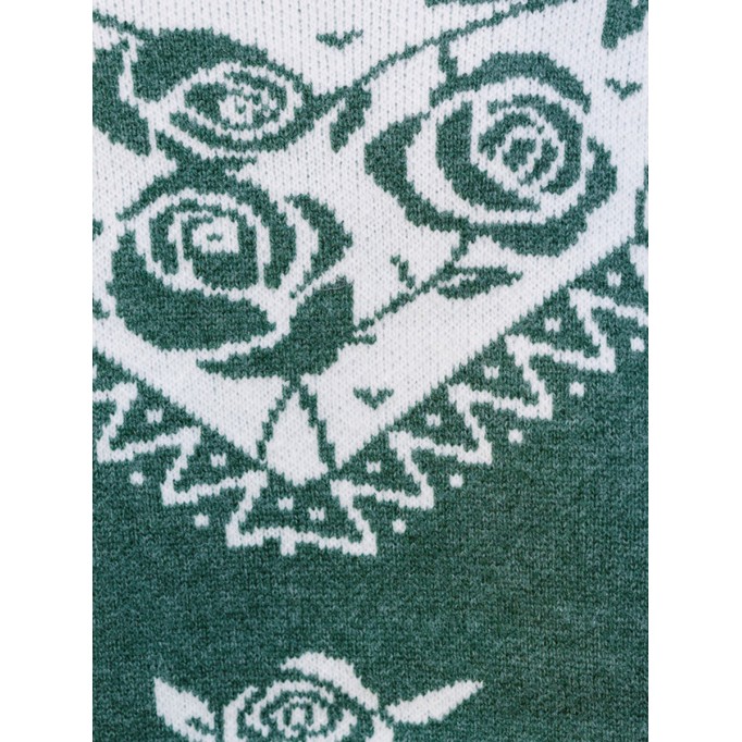 Emerald Green Floral Sweater