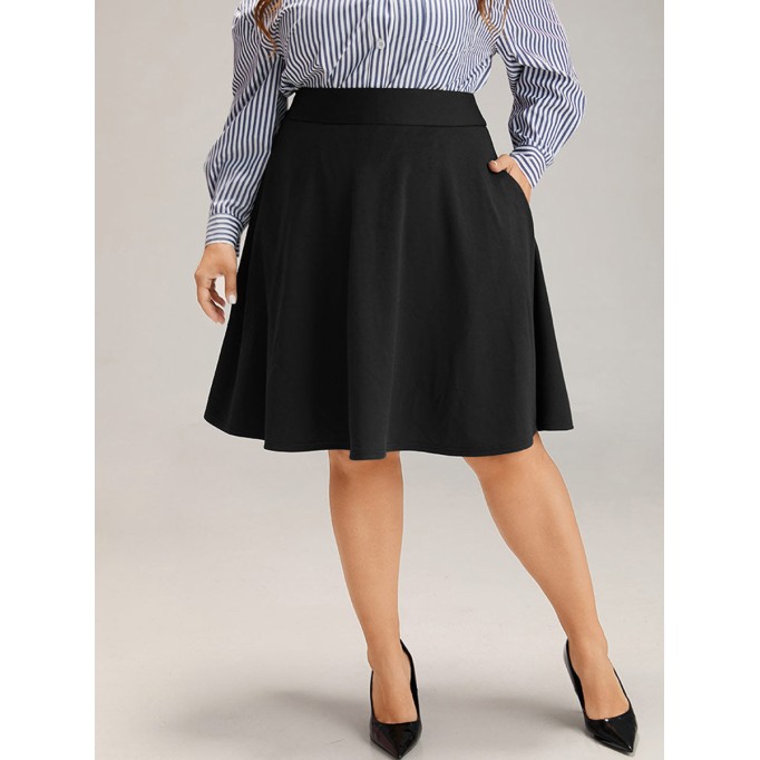 Black elegant umbrella skirt half skirt