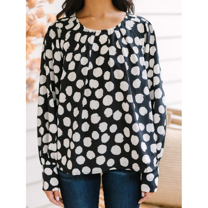Black Polka Dot Blouse