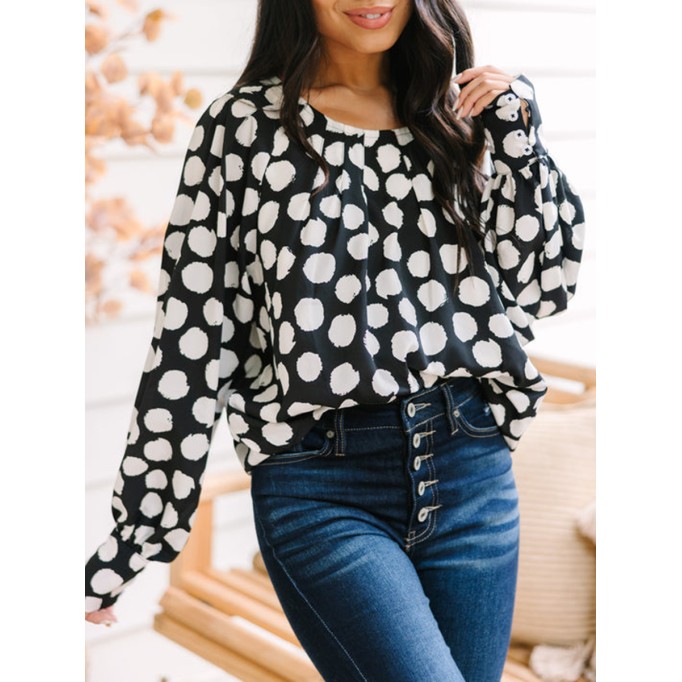 Black Polka Dot Blouse