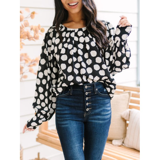 Black Polka Dot Blouse