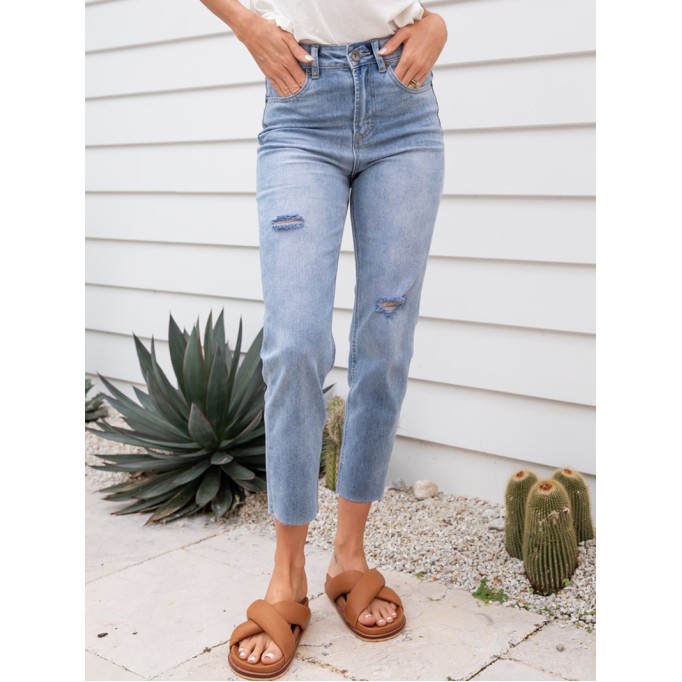 Blue Fashion 9-point Pants