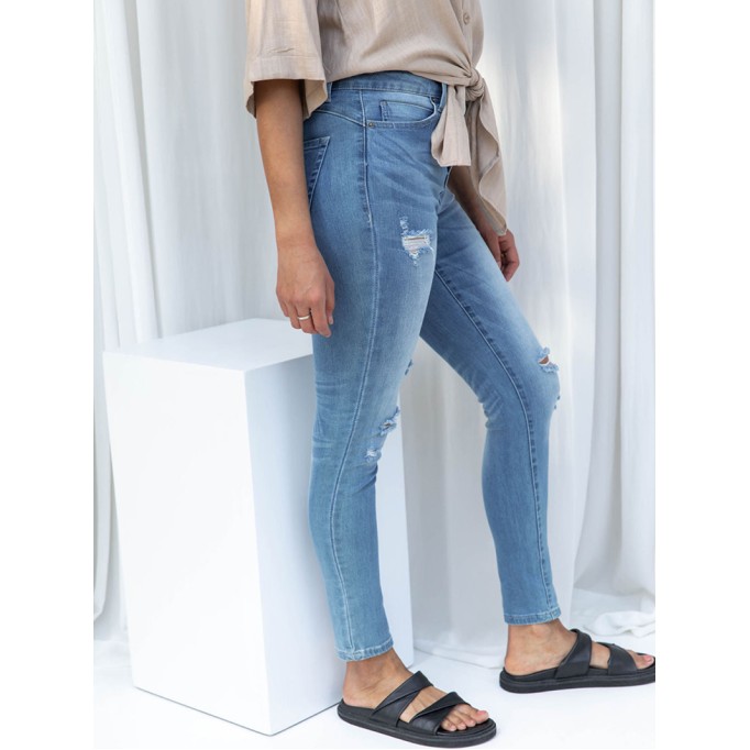 Blue Fashion 9-point Pants