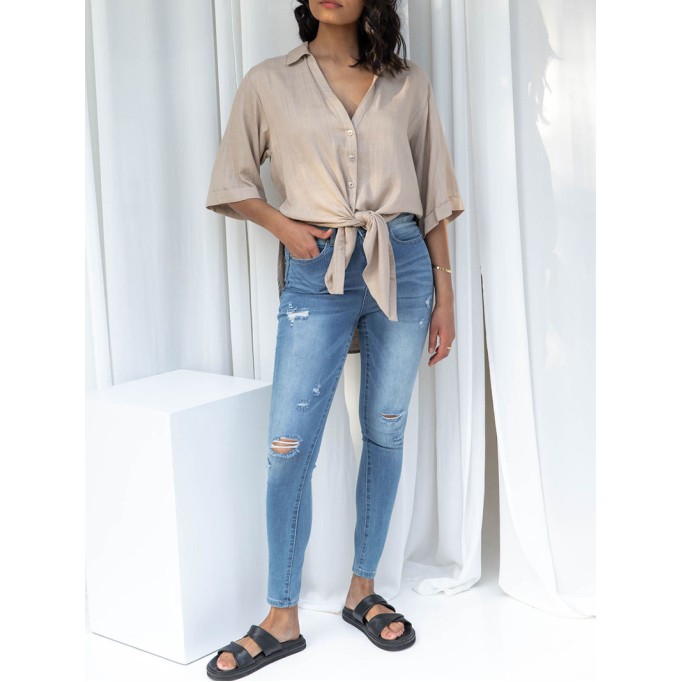 Blue Fashion 9-point Pants