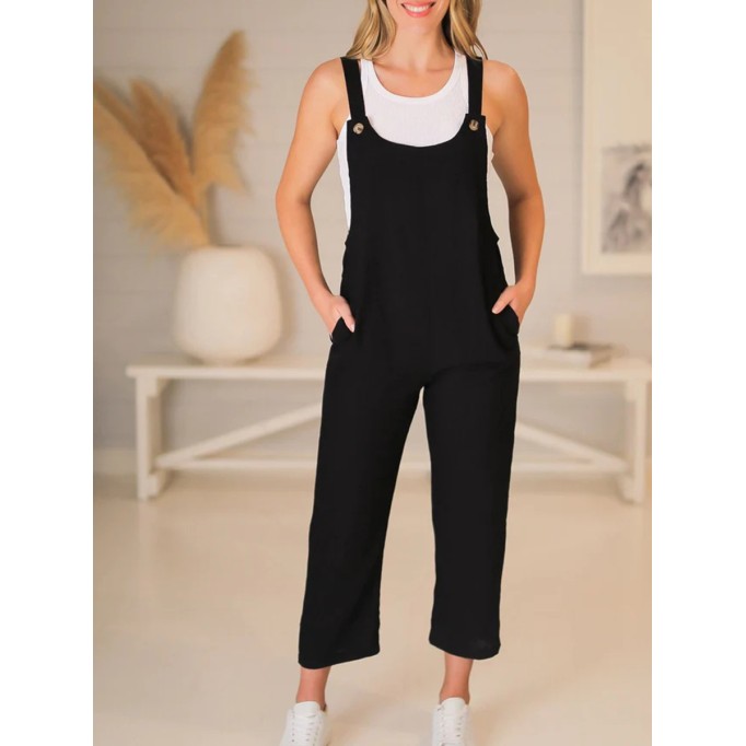 Boho black vacation jumpsuit