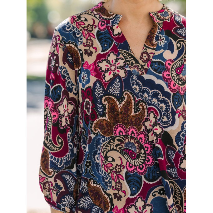 Wine Red Paisley Blouse