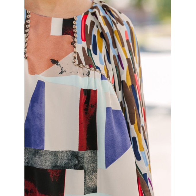 Brown Abstract Blouse