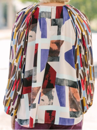 Brown Abstract Blouse