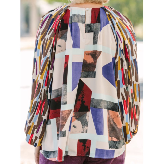 Brown Abstract Blouse