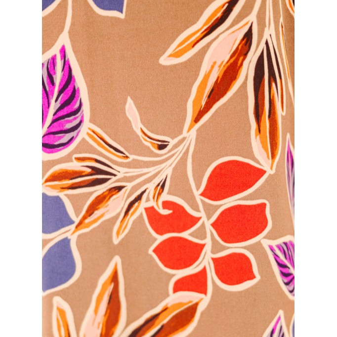 Camel Brown Floral Blouse