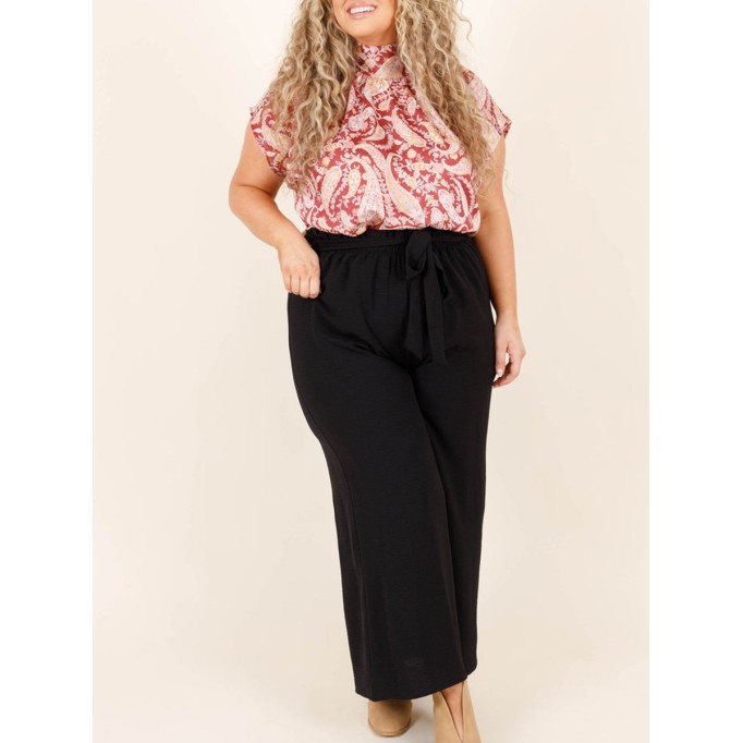 Cashew print lace up high neck short sleeved shirt