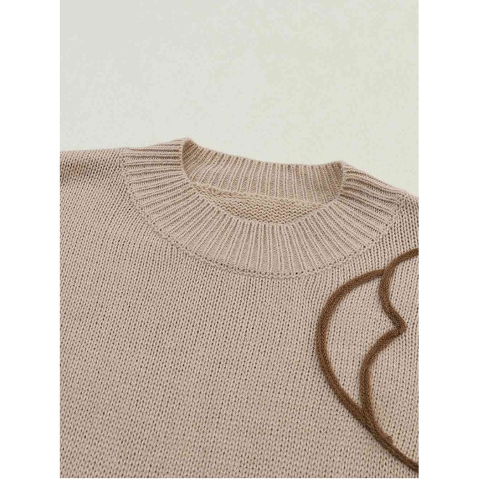 Casual floral pattern solid color sweater