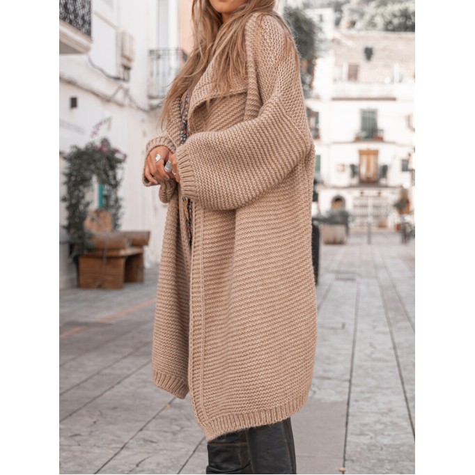 Casual knitted long cardigan