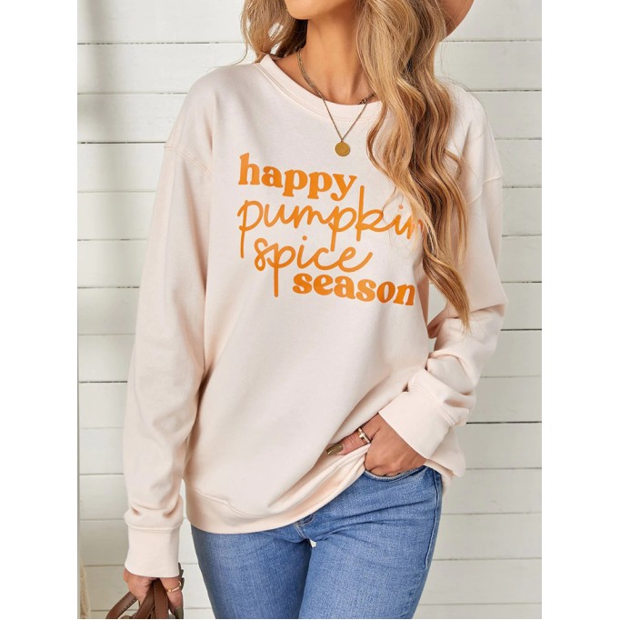 Casual letter print long sleeve sweatshirt