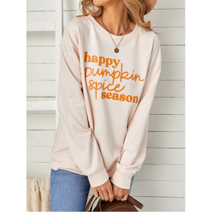 Casual letter print long sleeve sweatshirt