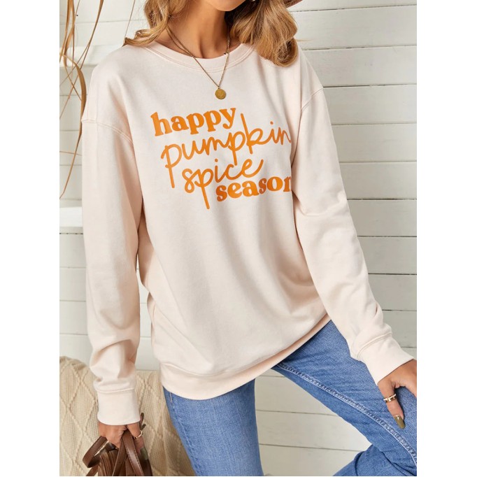 Casual letter print long sleeve sweatshirt