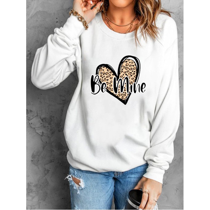 Casual print crew neck sweatshirt