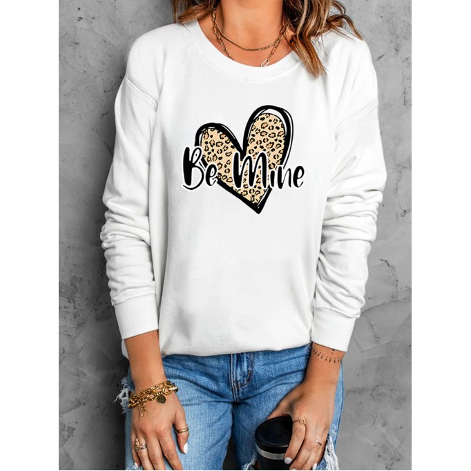 Casual print crew neck sweatshirt