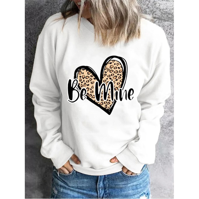 Casual print crew neck sweatshirt