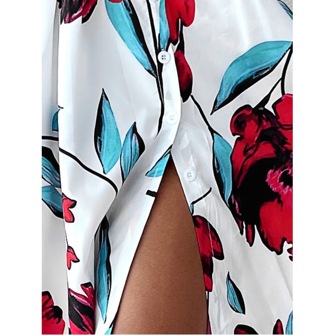 Casual printed patchwork suspender dress