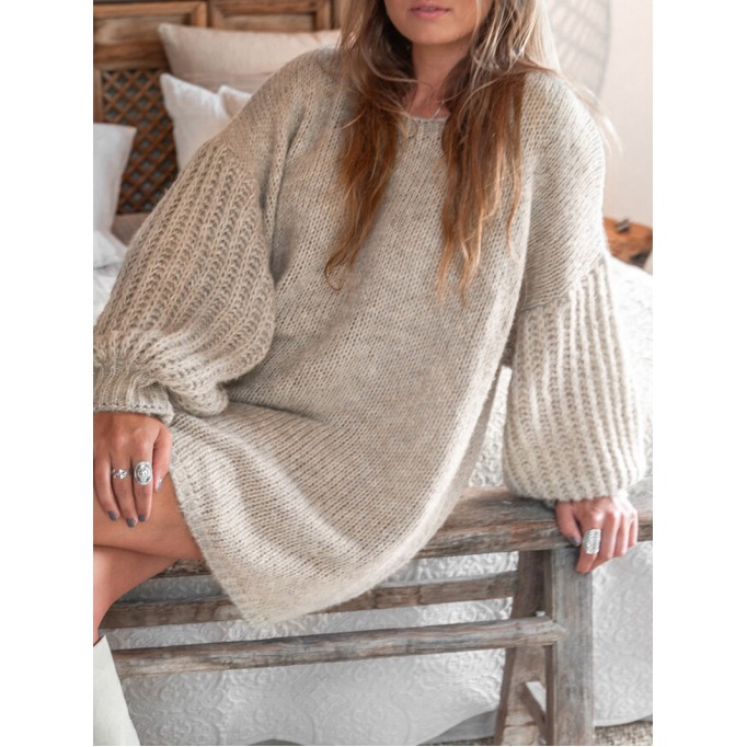 casual puff sleeve sweater
