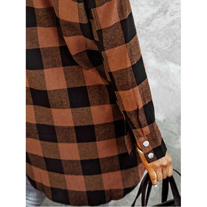 Casual retro contrast plaid jacket